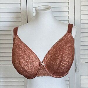 Cacique Catherine Bra 38H Fulll Coverage Lace Bra Orange 38H